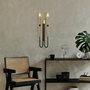 Opviq Lámpara de Pared de Metal Negra con 2 Casquillos E14